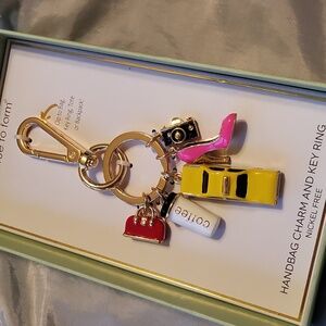 Taxi, Coffee, Camera, Satchel Stiletto Handbag Charm And Key Ring